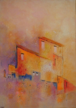 Named contemporary work « VILLAGE ACIDULE 2 », Made by MIREILLE MAURY