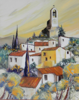 Named contemporary work « beffroi de lourmarin », Made by MONIQUE BEAUFORT