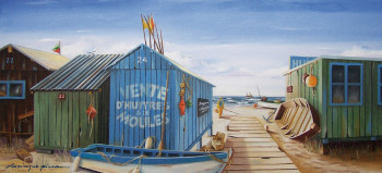 Named contemporary work « Les cabanes de pêcheurs », Made by DOMINIQUE PINEAU