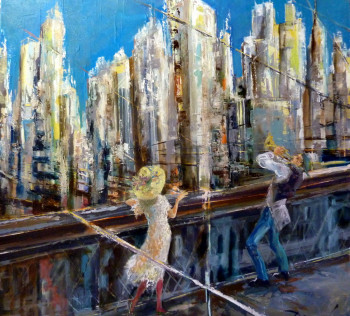 Contemporary work named « jazz sur le pont », Created by TIRADO