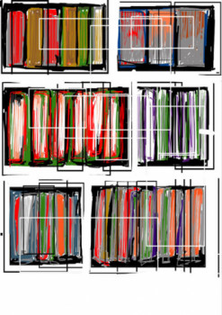 Named contemporary work « Bibliothéques N3 », Made by PASCALE SIMONET