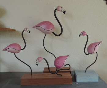 Named contemporary work « flammants roses », Made by PHILIPPE FERNANDES