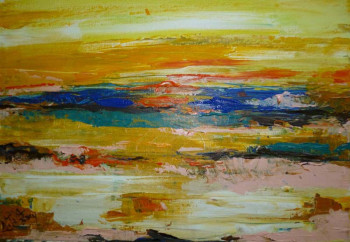 Named contemporary work « les couleurs du soleil sur l'océan », Made by MIA