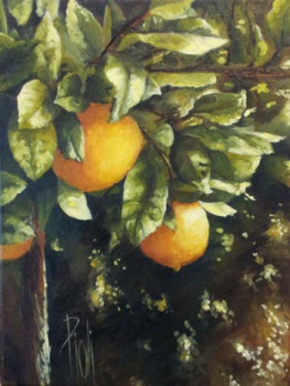 Named contemporary work « Les oranges », Made by SYLVIE PIOLI