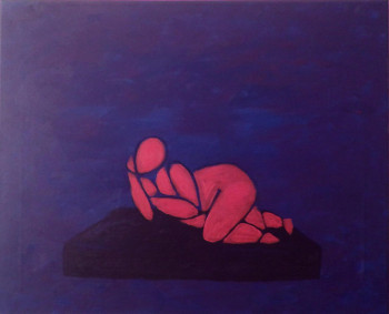 Named contemporary work « Odalisque rouge », Made by KONTAXAKIS