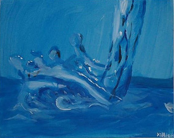 Named contemporary work « bleu d'eau », Made by KILLIAN