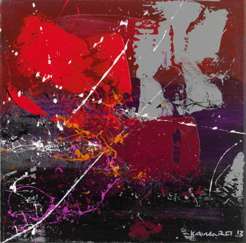 Named contemporary work « THINK RED 01#022013 », Made by KARINE HOARAU