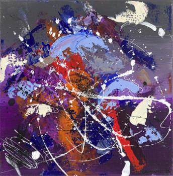 Named contemporary work « THINK VIOLET 02#022013 », Made by KARINE HOARAU