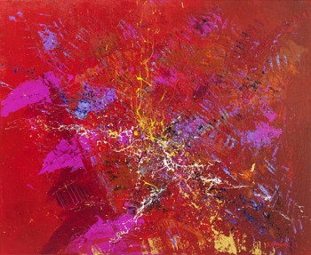 Named contemporary work « THINK RED 05#022013 », Made by KARINE HOARAU