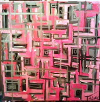 Named contemporary work « Quadri rose », Made by TALINE