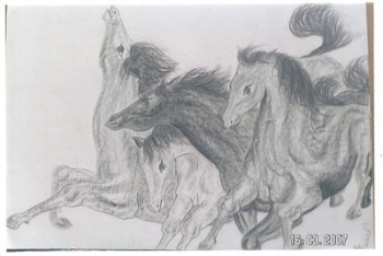 Contemporary work named « galop », Created by SYLVIE RABATEL