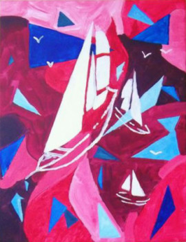 Named contemporary work « rouge mer », Made by KILLIAN