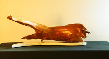 Named contemporary work « La Mort du Taureau », Made by MICHEL CARETTE