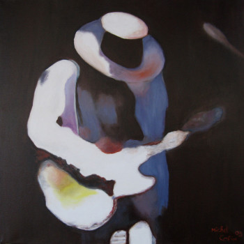 Named contemporary work « Guitariste dans la lumière », Made by MICHEL COPIN