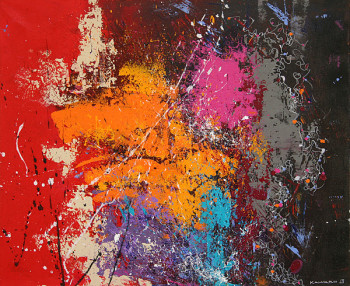 Named contemporary work « THINK RED 20032013 », Made by KARINE HOARAU