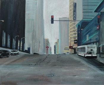 Contemporary work named « The Red Lights of Chicago », Created by BONNEAU-MARRON
