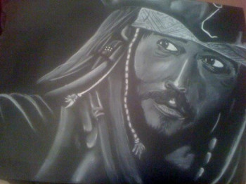 Named contemporary work « capitaine Jack Sparrow ( Johnny deep ) », Made by BRUNOCREM