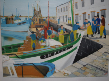 Named contemporary work « débarquement de la sardine au Croisic », Made by QUEM