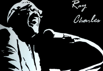 Named contemporary work « Ray Charles », Made by A.FRAGA POP ART