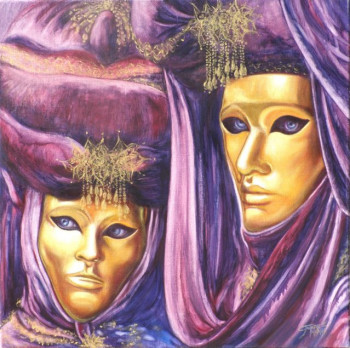 Named contemporary work « Masques d'Or 2 », Made by CARMEN JUAREZ MEDINA