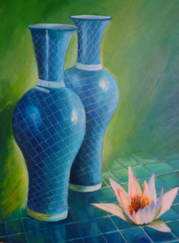 Named contemporary work « Les deux jarres et le lotus », Made by SANCELME