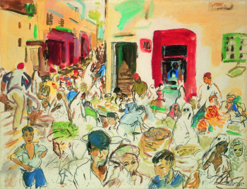 Named contemporary work « 00135 - Marché de la porte rouge », Made by HENRY SIMON