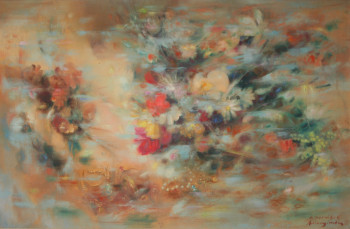 Named contemporary work « 01465 - Fleurs et bijoux », Made by HENRY SIMON