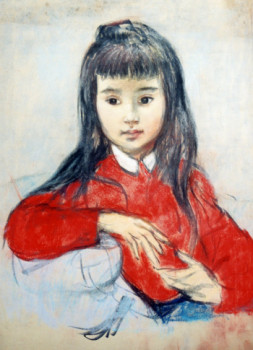 Named contemporary work « 01922 - Petite fille au pull-over », Made by HENRY SIMON