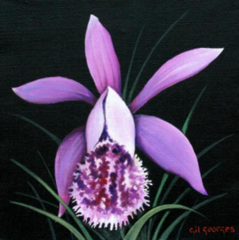 Named contemporary work « Orchidée », Made by GIL GEORGES