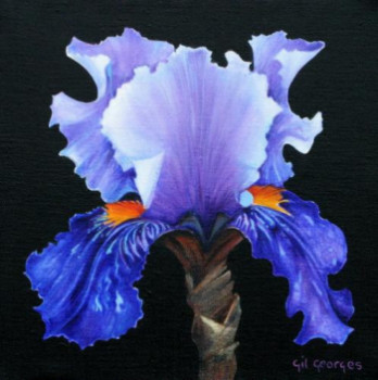 Named contemporary work « Iris Bleu », Made by GIL GEORGES