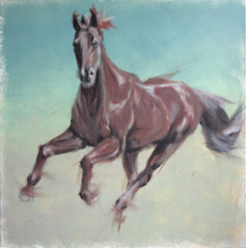 Named contemporary work « Course Cheval », Made by DE PORET JB