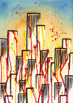 Named contemporary work « Miami sunset », Made by ZAG