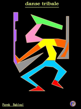 Named contemporary work « danse tribale 02 », Made by EAGLES100