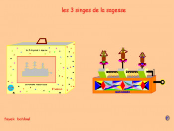 Named contemporary work « les 3 singes de la sagesse », Made by EAGLES100