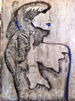 Named contemporary work « Divinité Bleue », Made by EME
