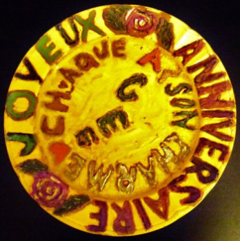 Named contemporary work « modéle Assiette d'Anniversaire », Made by NIKO