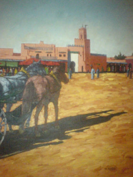 Named contemporary work « place jamaa el fna (détail) », Made by ABDALLAH EL ALAOUI