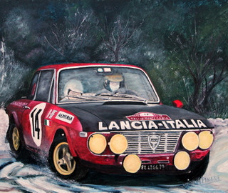 Named contemporary work « LANCIA FULVIA HF 1600 - MONTE CARLO 1972 - Sandro Munari-Mario Mannucci », Made by ALAIN PINEDE