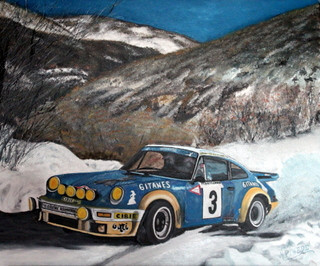 Named contemporary work « PORSCHE 911 CARRERA 3 L - MONTE CARLO 1978 - Jean-Pierre Nicolas-Vincent Laverne », Made by ALAIN PINEDE