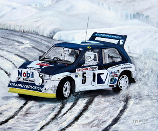 Named contemporary work « MG METRO 6R4  - MONTE CARLO 1986 - Malcolm Wilson -Nigel Harris », Made by ALAIN PINEDE