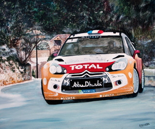 Named contemporary work « CITROEN DS4 - MONTE CARLO 2013 - Sébastien Loeb-Daniel Elena », Made by ALAIN PINEDE