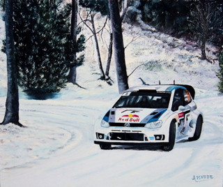 Named contemporary work « VOLKSWAGEN POLO WRC  -  MONTE CARLO 2013 - Sébastien Ogier - Julien Ingrassia », Made by ALAIN PINEDE