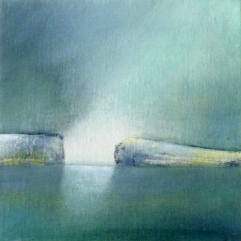 Named contemporary work « Matinal gris et vert », Made by ELYSABETH BECLIER