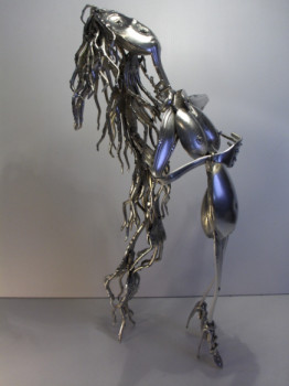 Named contemporary work « Venus d'Argent oeuvre contemporaine », Made by DALU SCULPTEUR  ANTICONFORMISTE