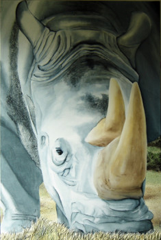 Named contemporary work « Rhino », Made by LE SINGE BLEU - PH. LUCAS