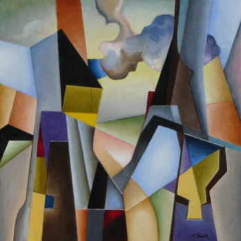 Named contemporary work « Composition aux arbres morts », Made by BERNARD PIERRE