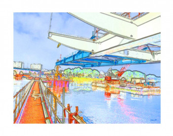 Named contemporary work « Ecran pont urbain Warhol », Made by AOSTEN, ARTISTE PORTUAIRE
