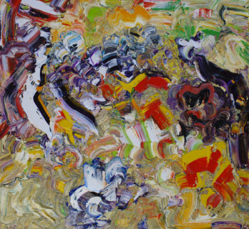 Named contemporary work « The descent into hell. Canvas, oil, 80 x 80, 2008.  », Made by ALEKSANDR KANDINSKY-DAE