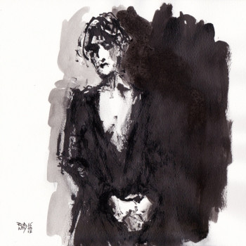 Named contemporary work « Femme d'Encre 1 », Made by RODNEYVDB