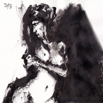 Named contemporary work « Femme d'Encre 4 », Made by RODNEYVDB